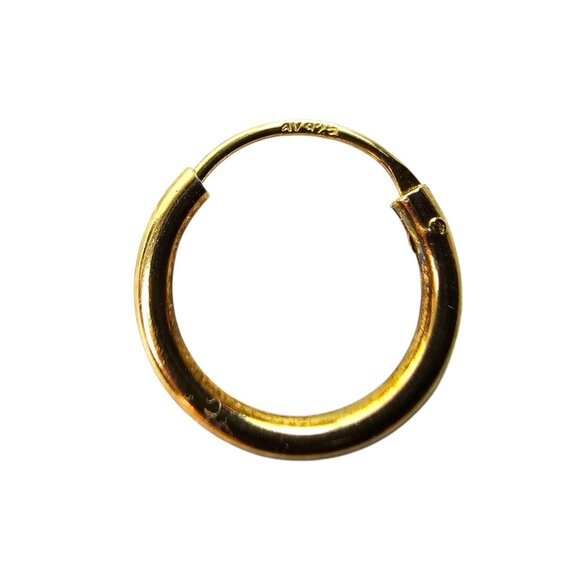 Argento‎ Vivo Milano Sterling Silver Hoop Earrings 18K Gold Plated 1/2"  NWT - Picture 3 of 6